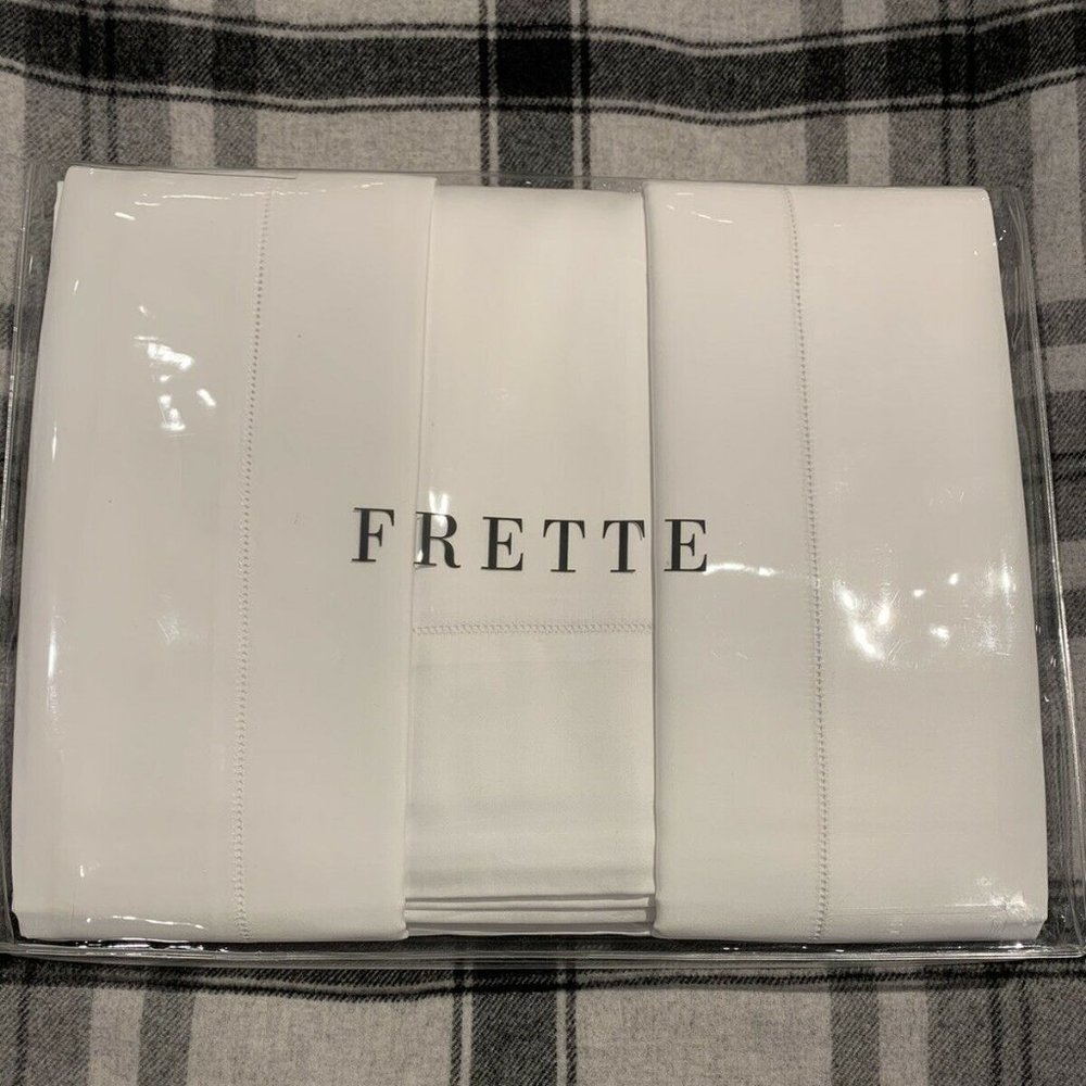 FRETTE MONZA KING 4 PIECE SHEET SET SATEEN WHITE $750